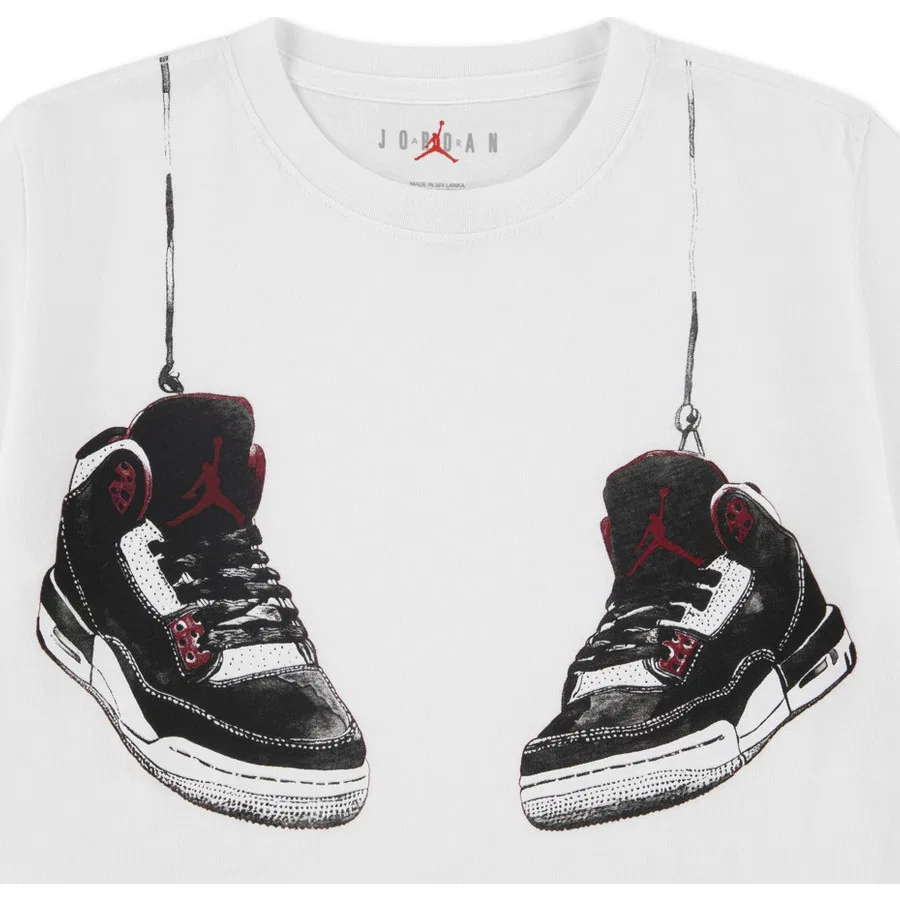 Детская футболка с принтом Jordan AJ3 Shoe Strings Nike, Белый — фото 2