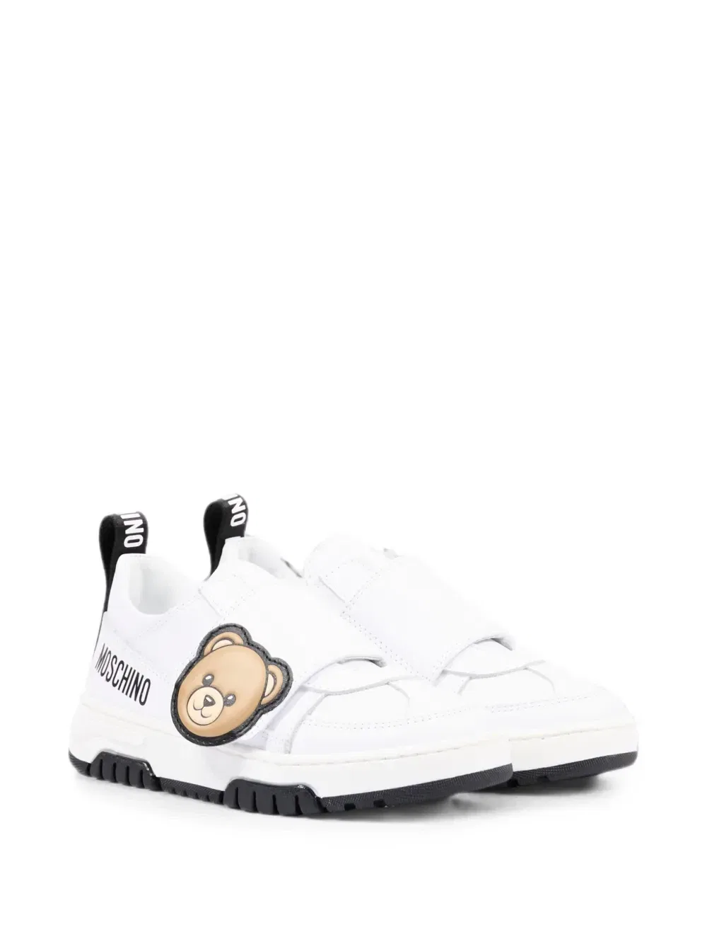 Кроссовки на липучках с мишкой Teddy Bear Moschino Kids, белый — фото 2