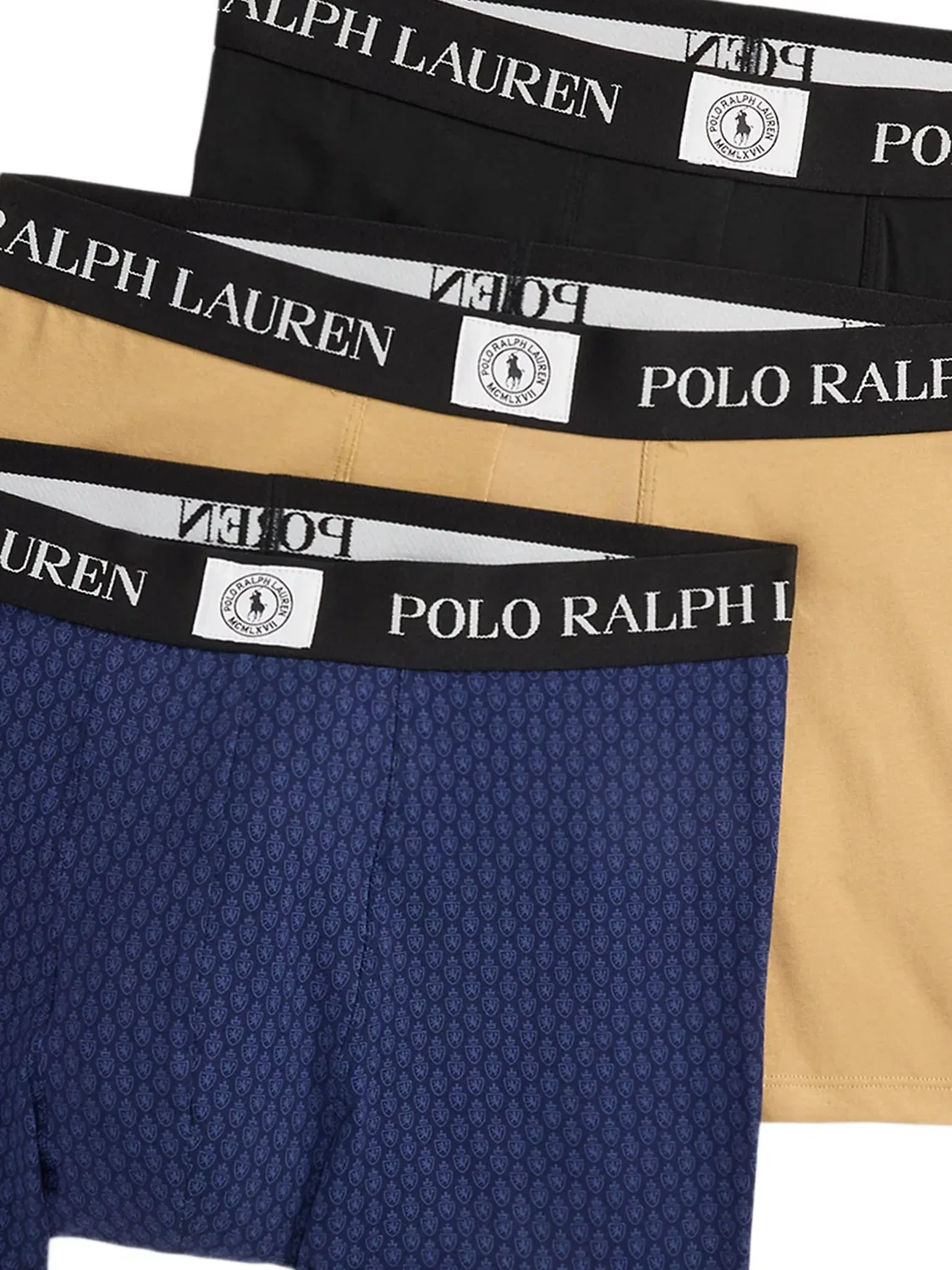 Хлопковые трусы‑боксеры с логотипом, набор из 3 шт Polo Ralph Lauren, синий — фото 2
