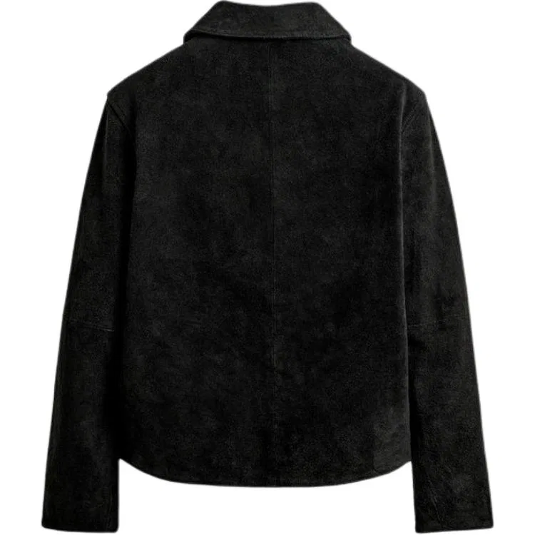 Мужская кожаная куртка с лацканами, ZARA, Black — фото 3