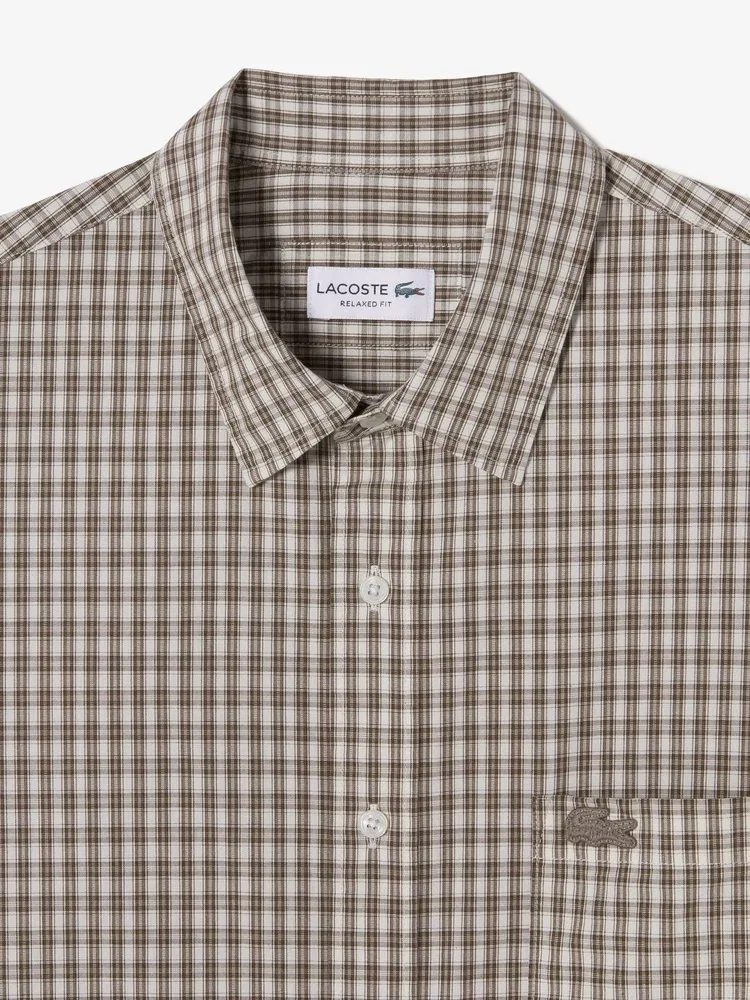 Рубашка с длинным рукавом, свободный крой, хлопок LACOSTE, Dark Brown — фото 2