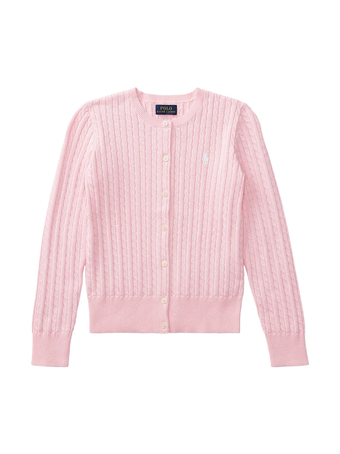 Кардиган стандартного кроя для девочки Polo Ralph Lauren, светло-розовый — фото 4