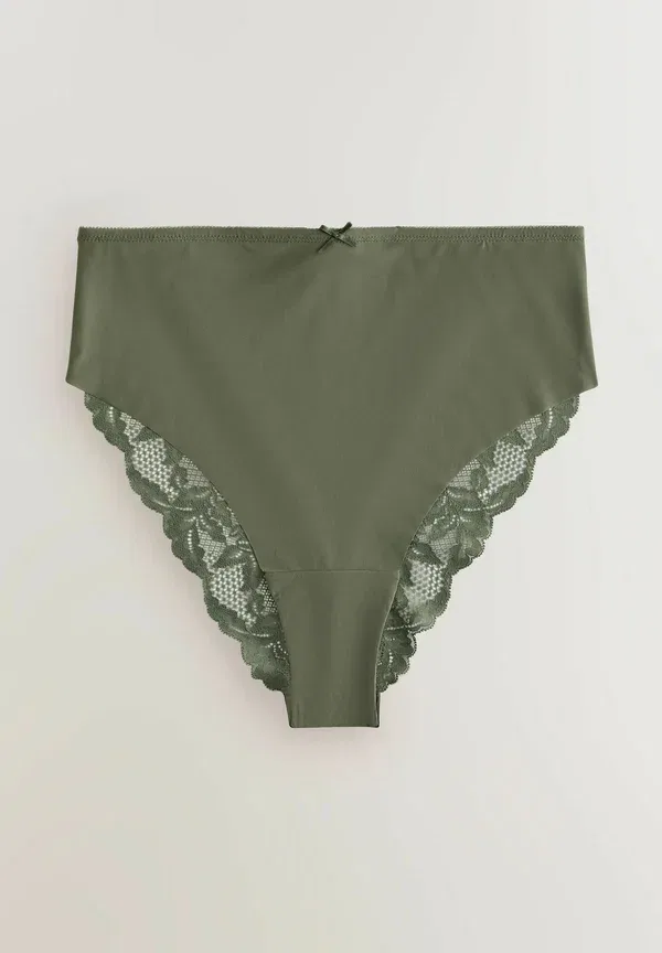 Трусы кружевные High leg fit - no vpl back 5 pack, Next, Sage Green, зеленый — фото 2