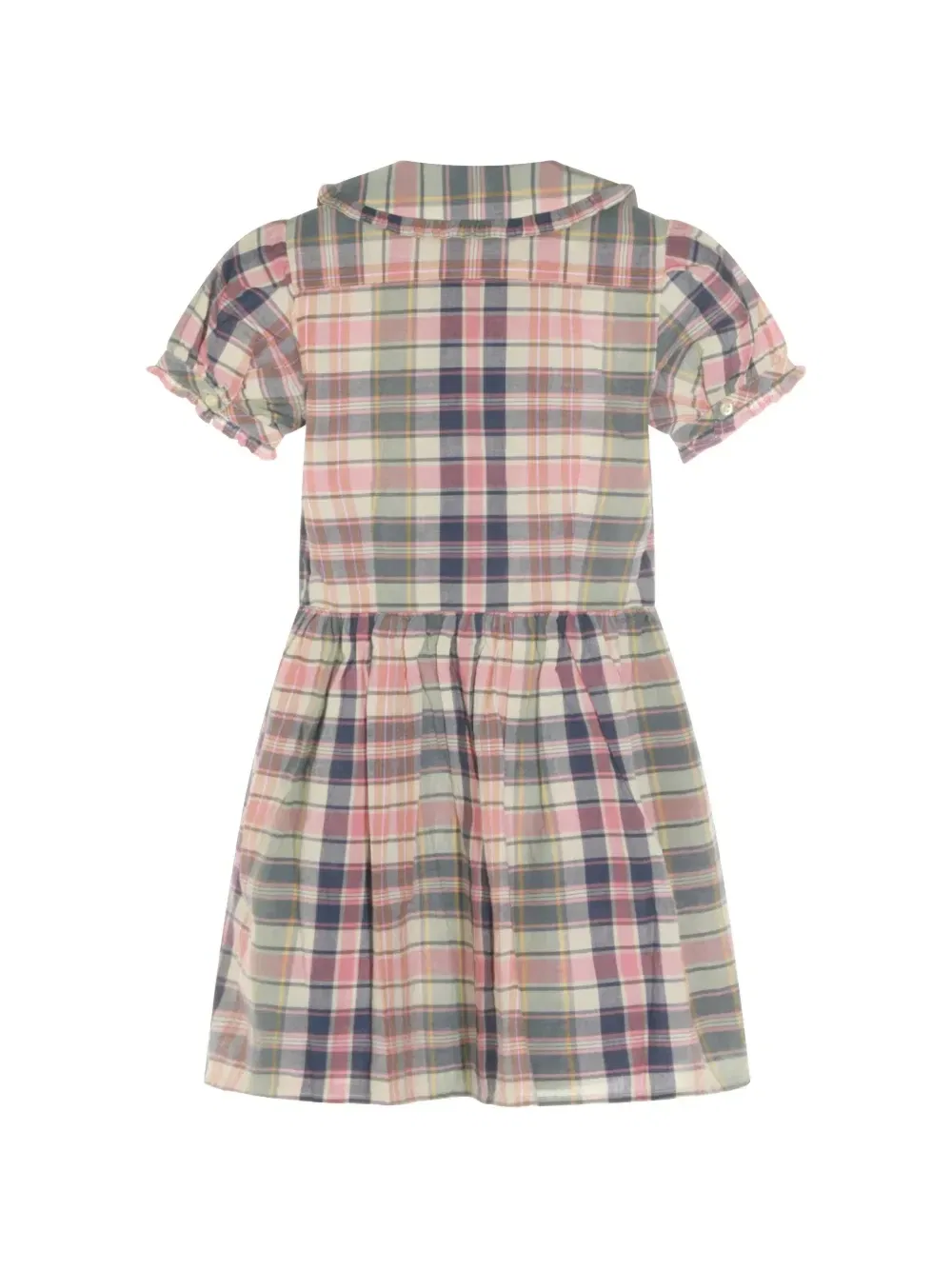 Платье с оборками и клетчатым принтом Polo Ralph Lauren Kids, розовый — фото 2