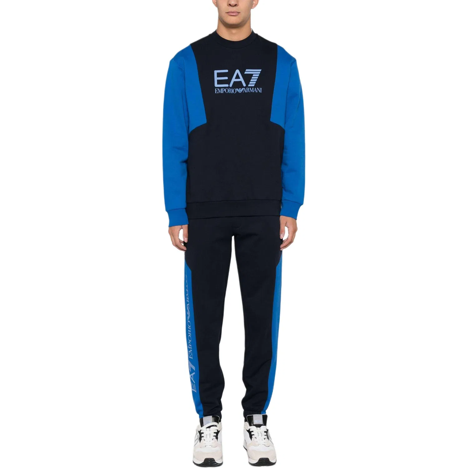 Мужской свитшот с цветоблоком EMPORIO ARMANI, Blue Black Multicolor — фото 3