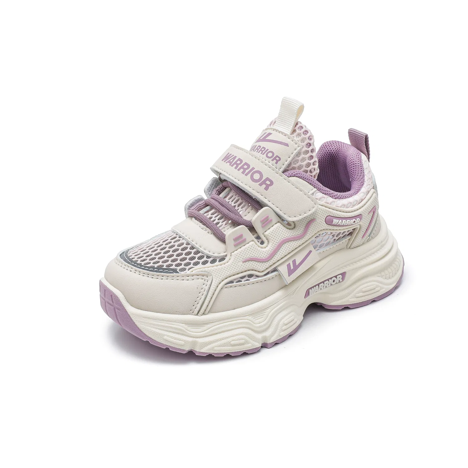 Детские кроссовки для девочек с сетчатым верхом White Pink WARRIOR — фото 3