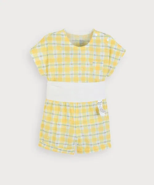 Детский комплект из топа и панталонов с принтом Yellow Check, moimoln, Yellow