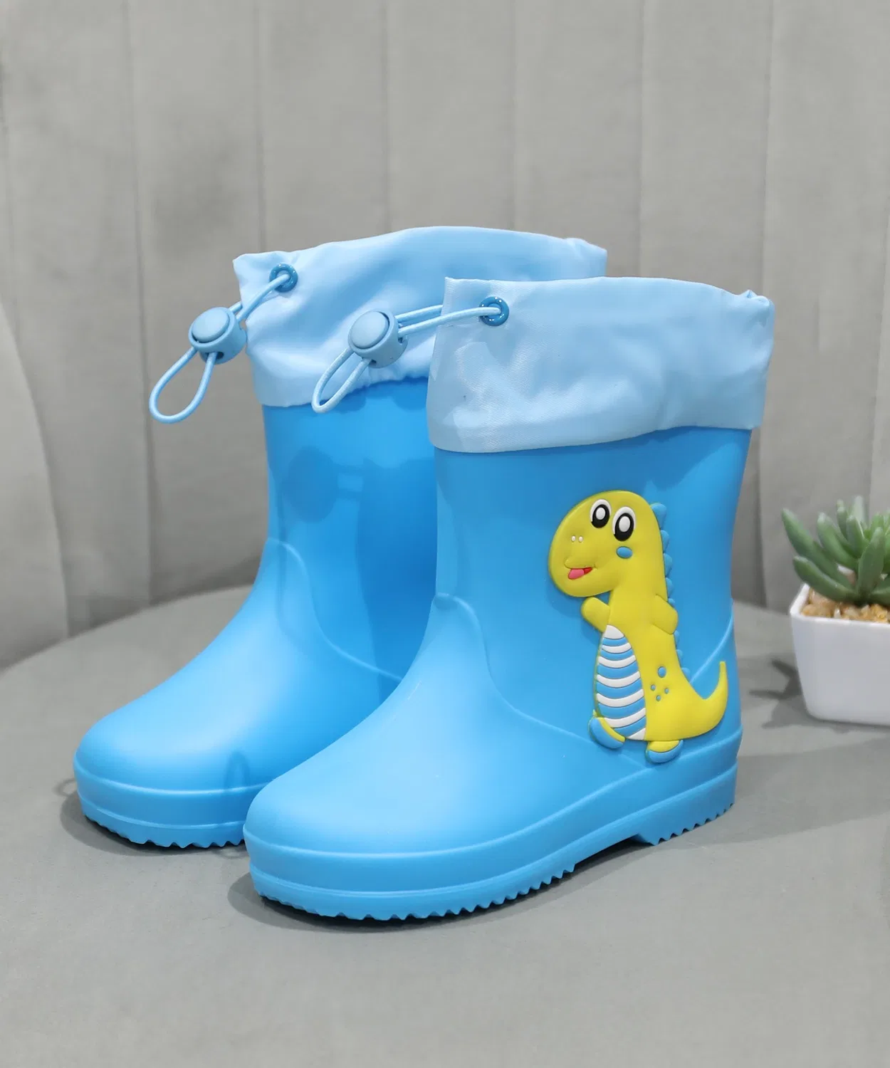 Детские дождевые сапоги с принтом животных, модель Animal Design, shoes365, Blue