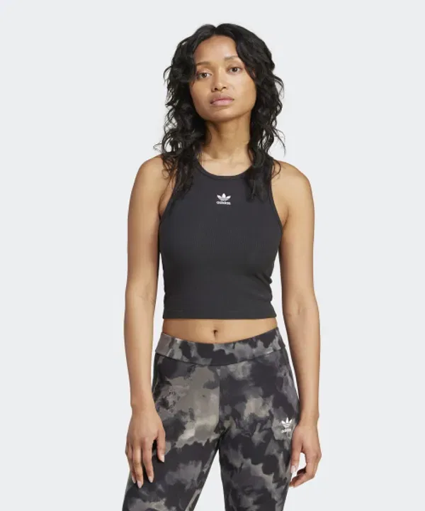 Топ-майка Essential Rib Tank Top, Adidas, черный