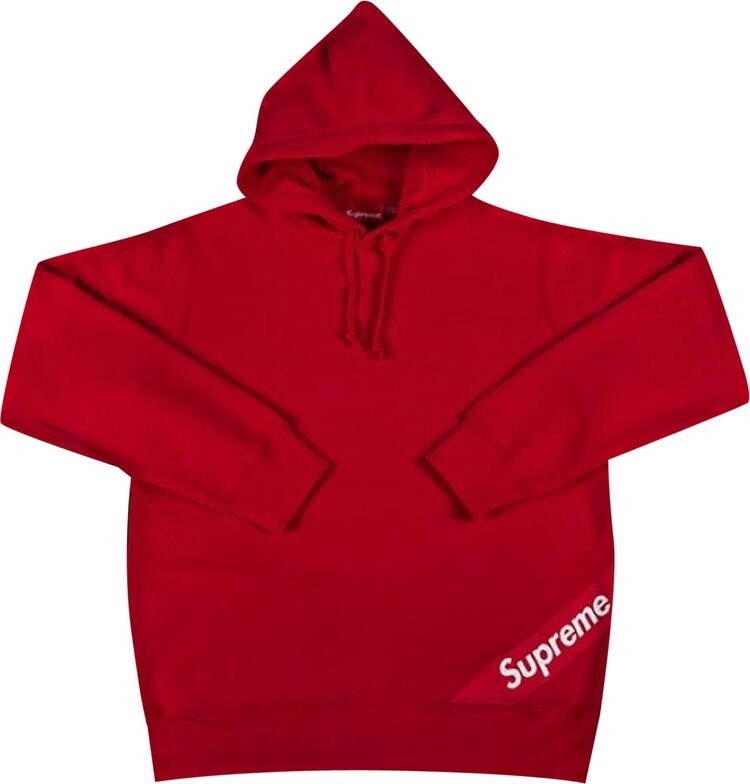 

Толстовка Supreme Corner Label Hooded Sweatshirt 'Red', красный