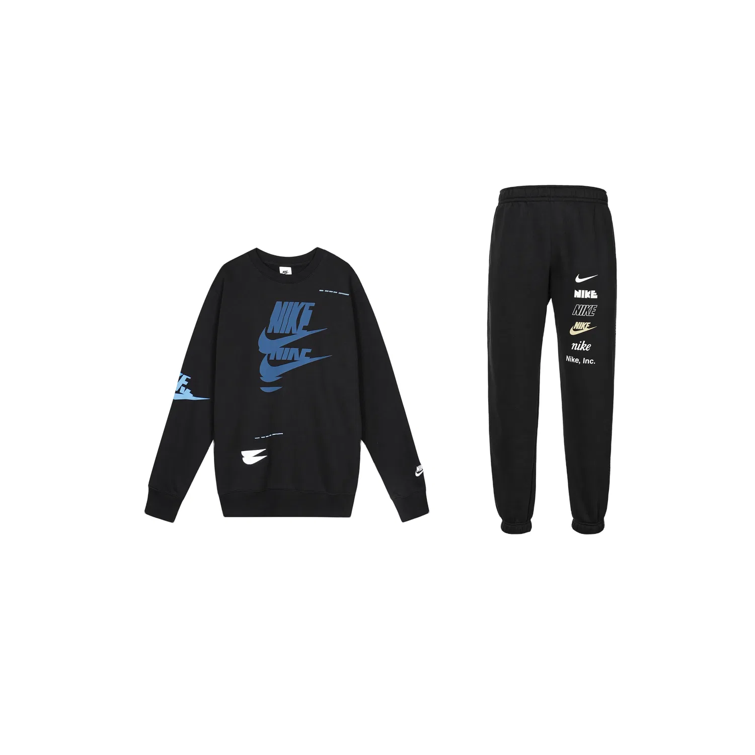Мужской спортивный комплект из свитшота и брюк Nike Letter Logo, Black