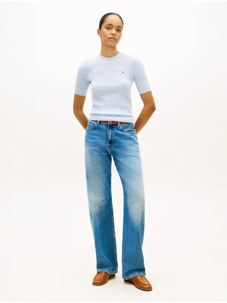Свитер мини кейбл круговой воротник TOMMY HILFIGER, Blue — фото 2