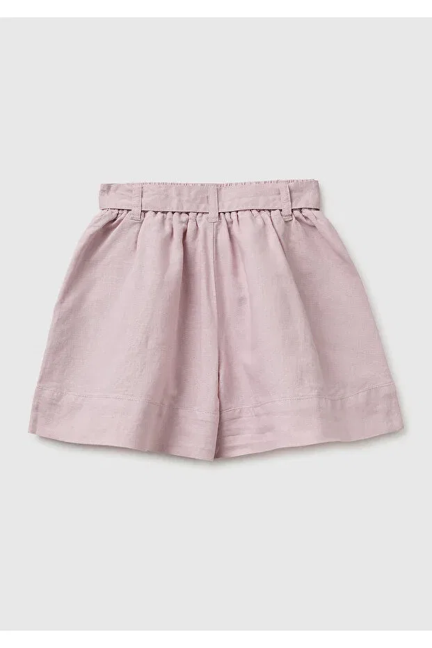 Детские шорты для девочек с высокой резинкой United Colors Of Benetton, Dried Rose — фото 2