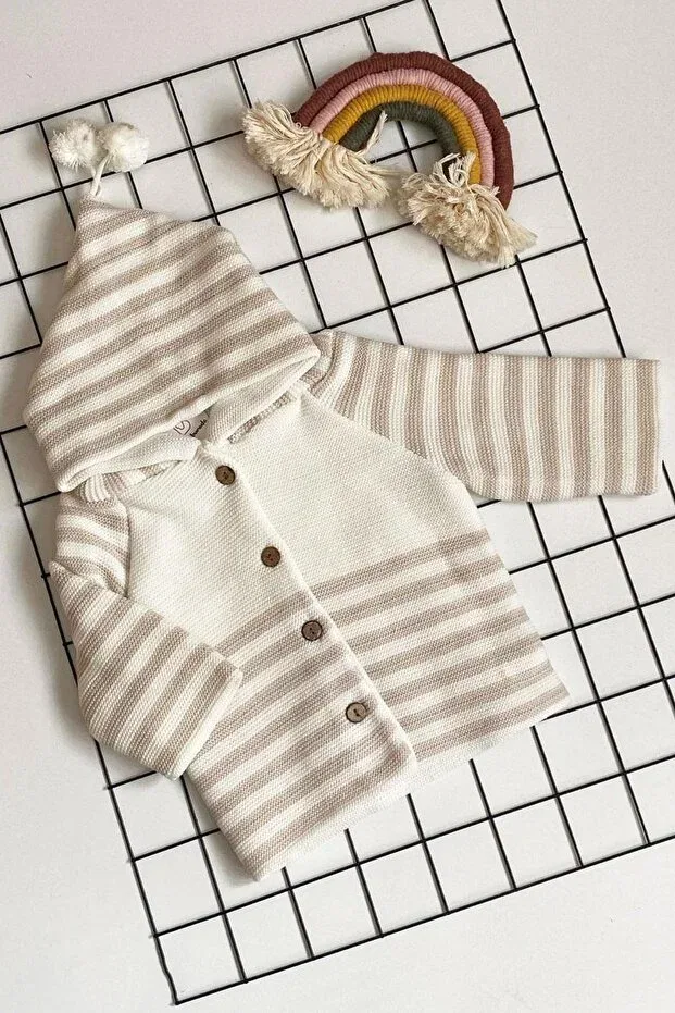 Детский кардиган с полосками Bebeciburada, Beige