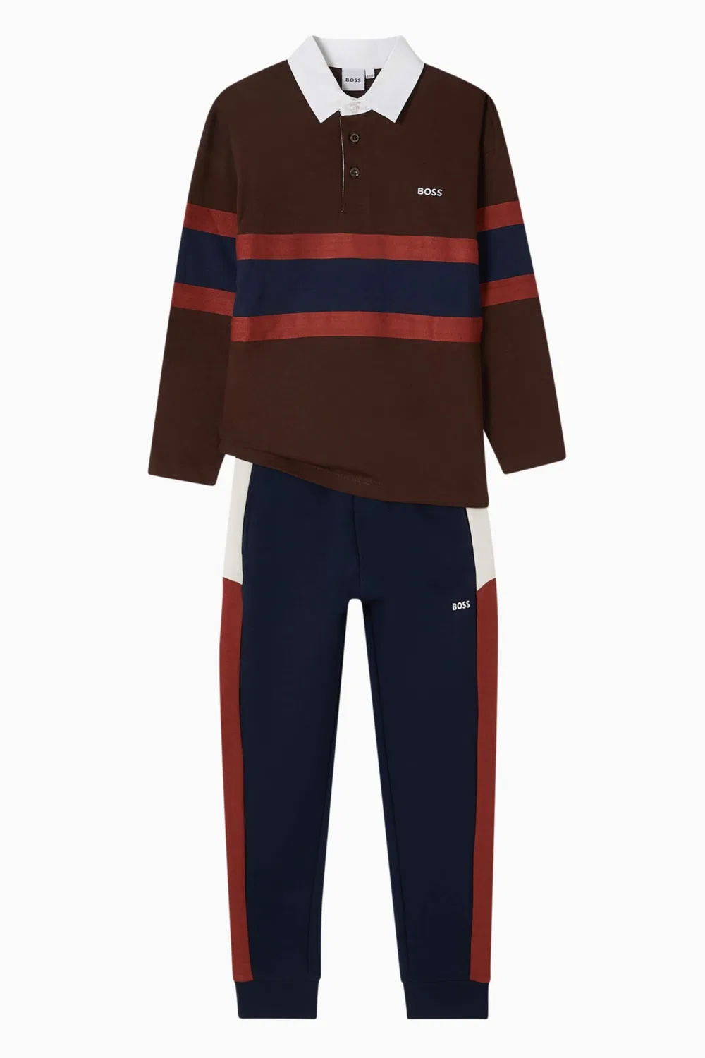 Поло в полоску из хлопкового джерси BOSS Kidswear — фото 2