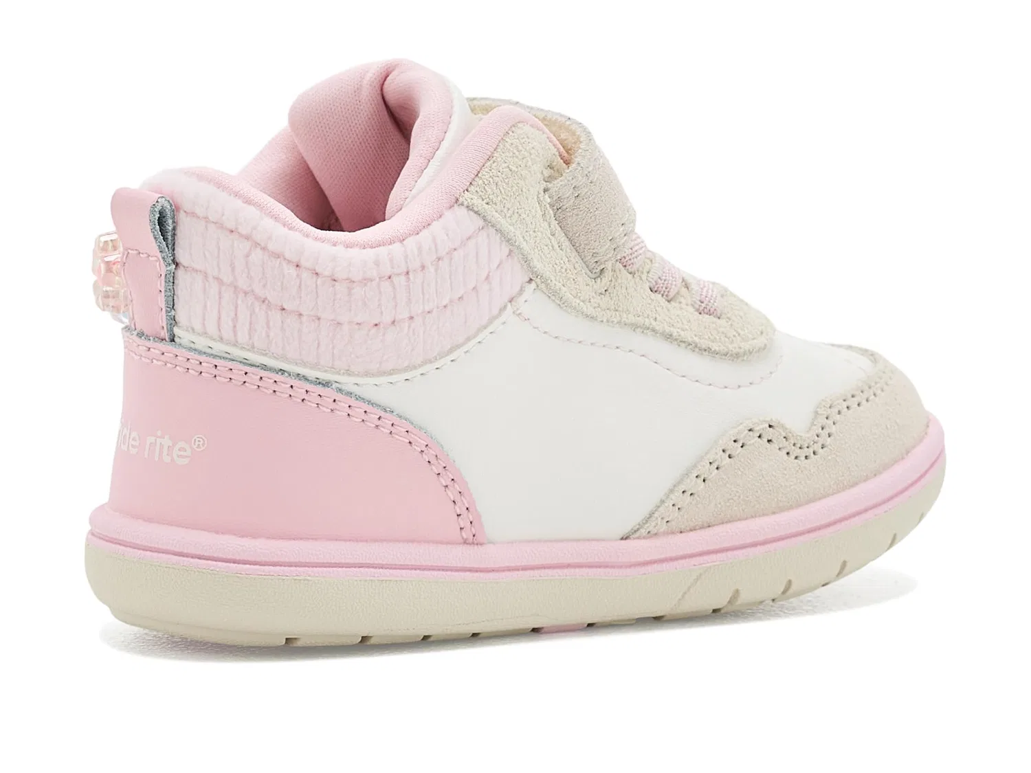 Кроссовки SRT London Mid (для малышей и маленьких детей) Stride Rite, White/ Pink — фото 4