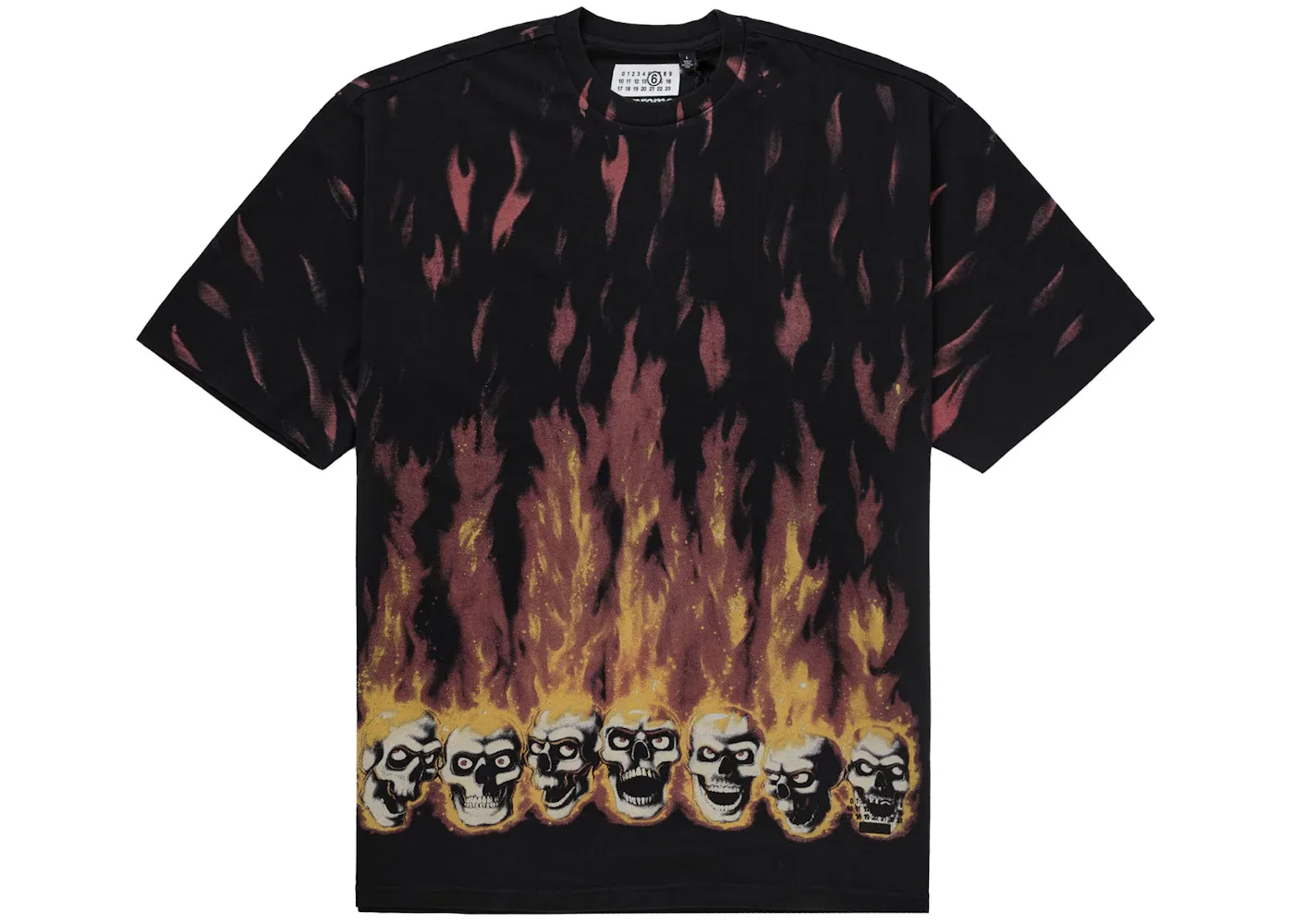 Мужская футболка с принтом Supreme MM6 Maison Margiela Liquid Blue Oversized Tee, Black