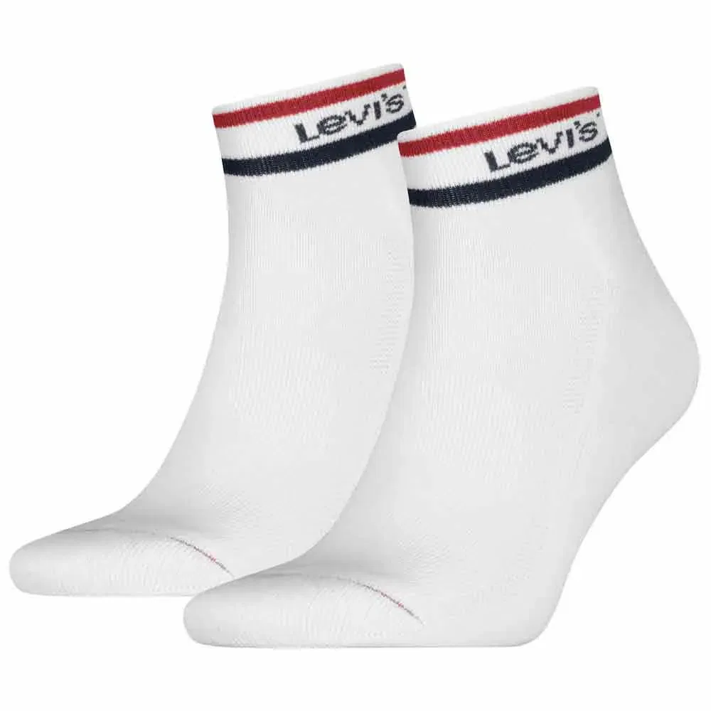Женские носки с поддержкой свода стопы Sport Stripe Quarter Levi's, White