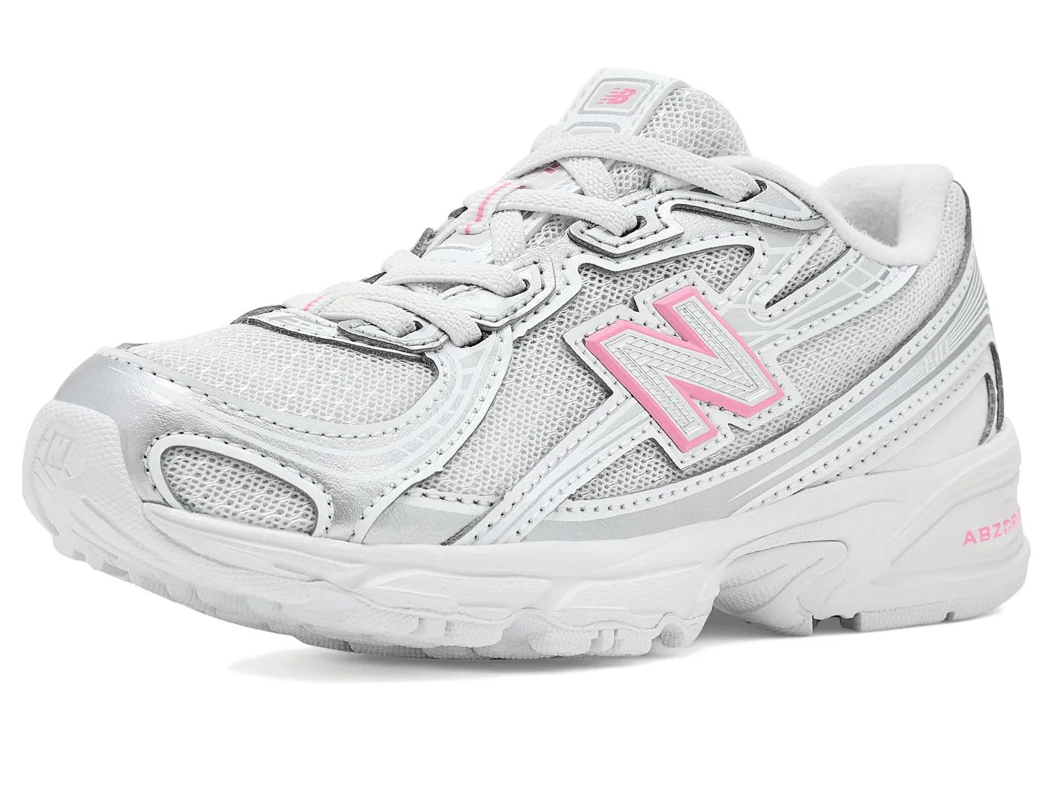 Кроссовки 740 Bungee Lace (для маленьких детей) New Balance Kids, Silver Metallic/Signal Pink — фото 2