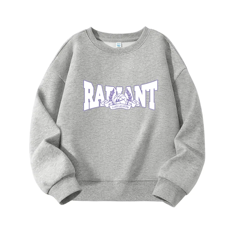 Детский свитшот с круглым вырезом Hip Hop Gray/White Purple WARRIOR
