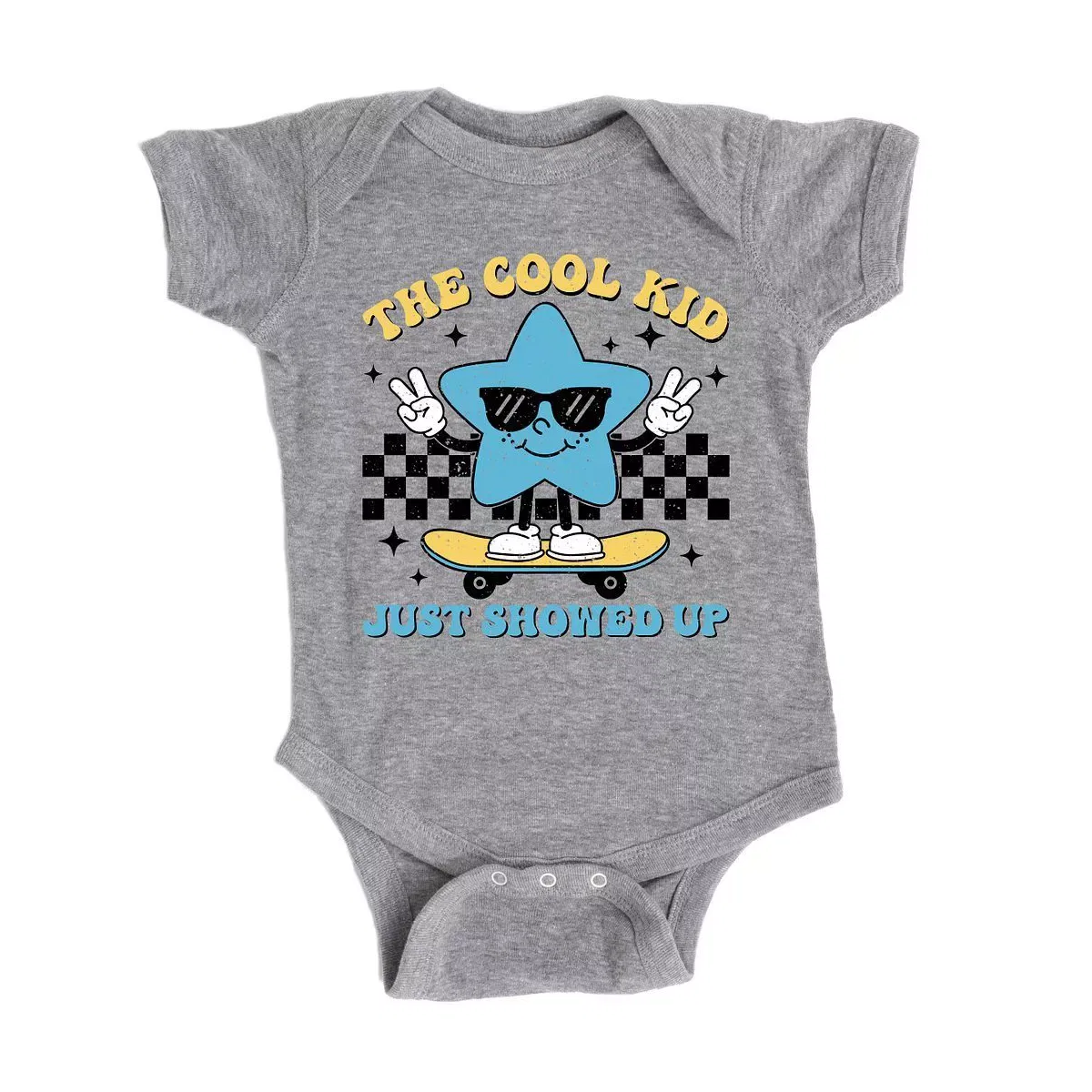 Детское боди для мальчиков с коротким рукавом Cool Kid Star The Juniper Shop, Heather Grey