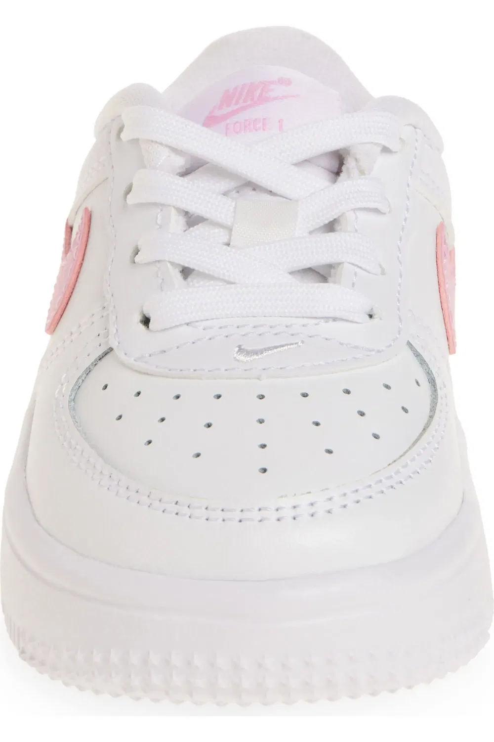 Детские кроссовки баскетбольные Air Force 1 Nike, White/Pink Rise/White — фото 4
