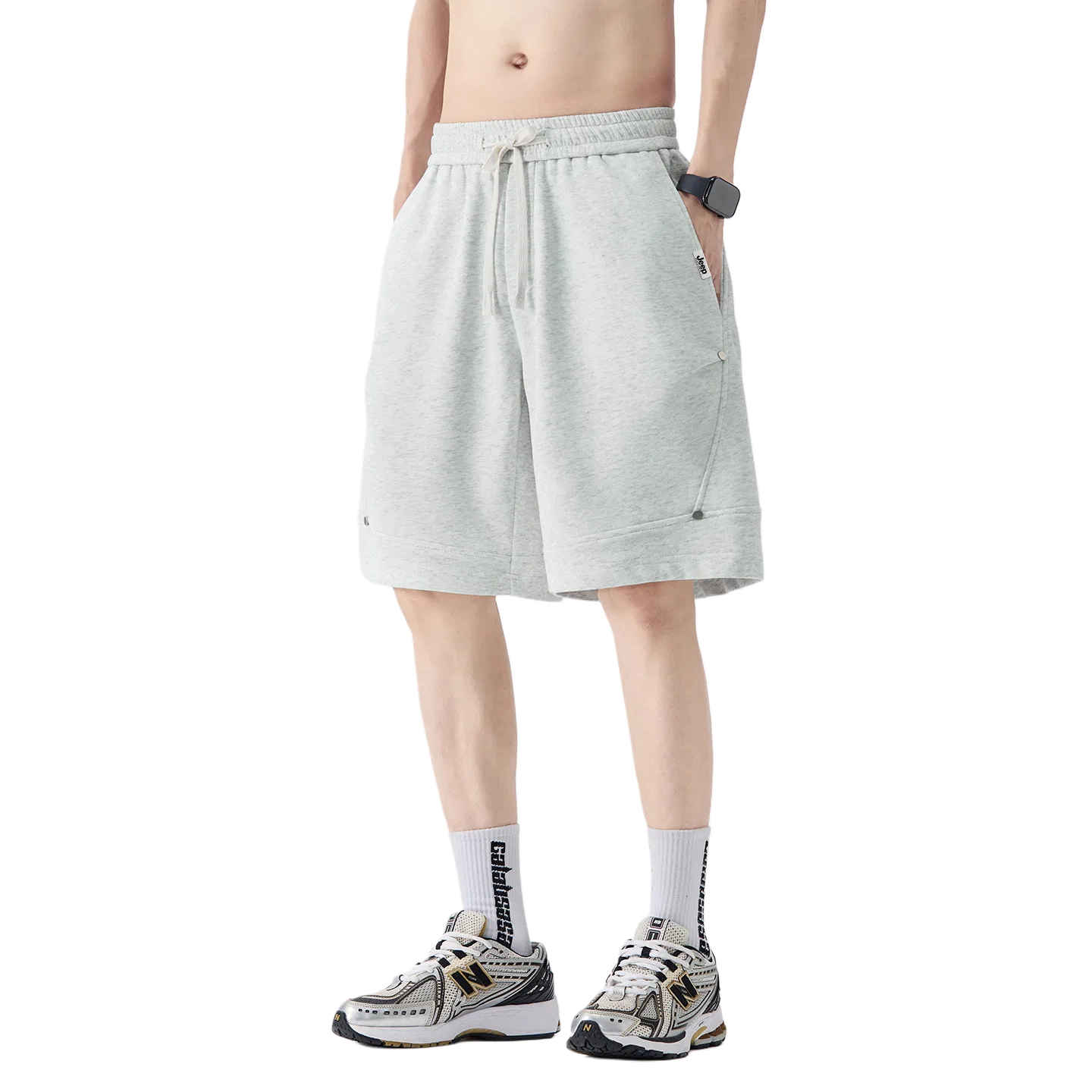 Детские шорты прямого кроя Jeep Casual Shorts Unisex Thickened Straight Fit Pants, Heather Gray