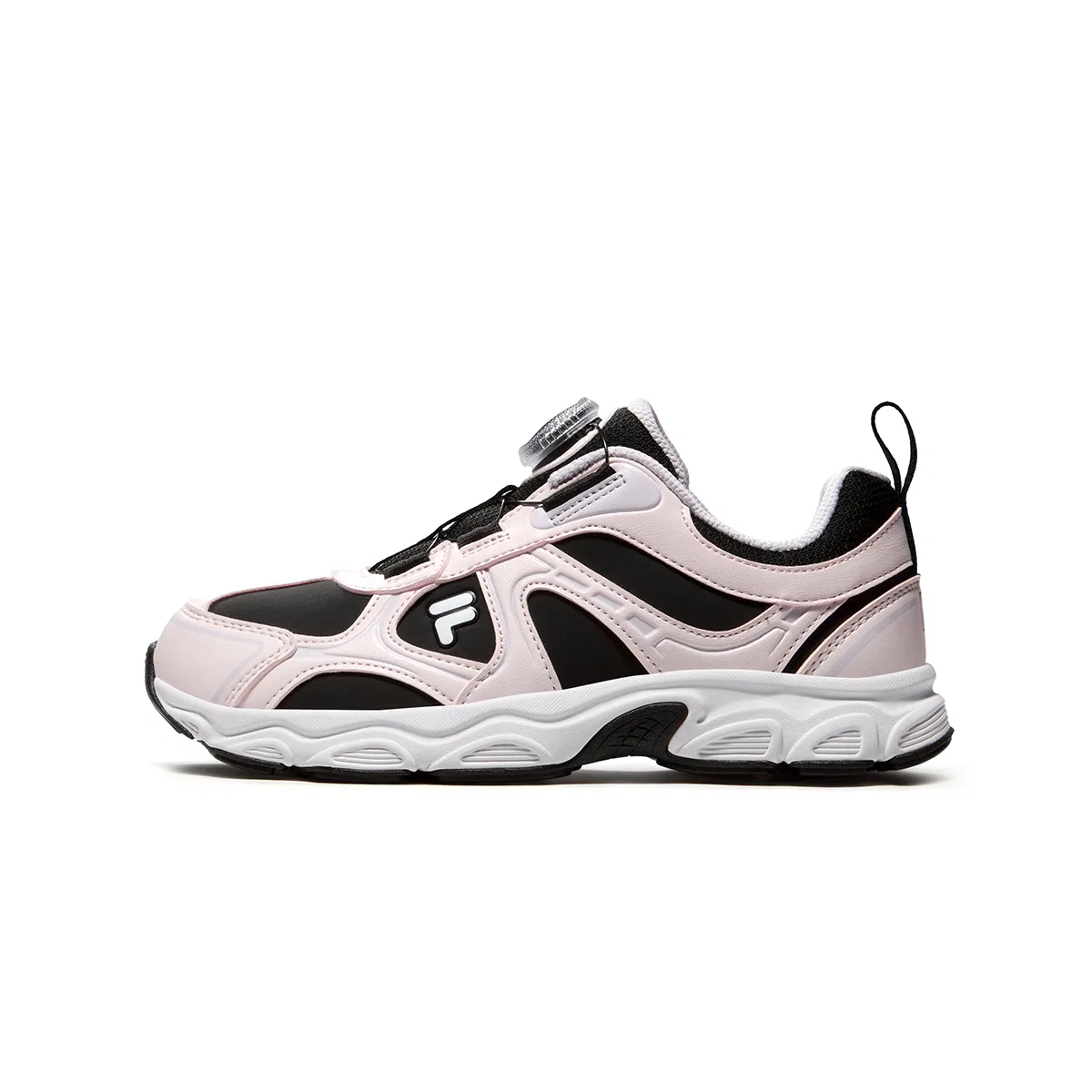Детские кроссовки для бега с синтетической кожей FILA KIDS, Black/Rose Water Pink