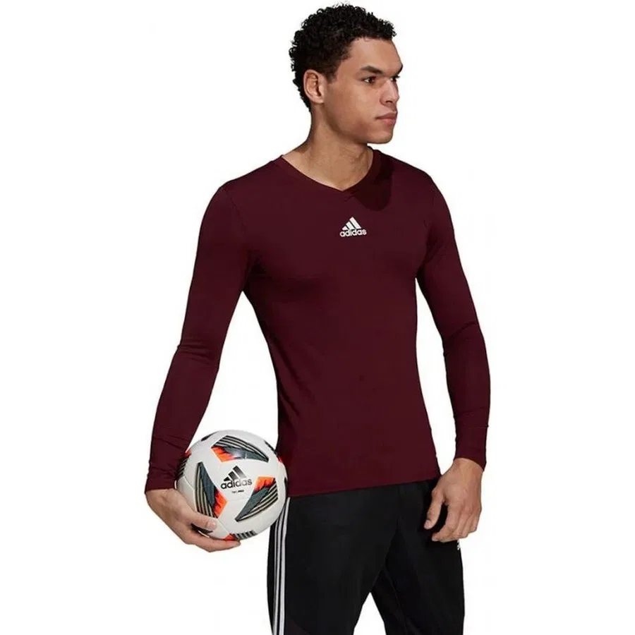 Спортивная футболка с длинным рукавом Team Base adidas, Бордовый — фото 3