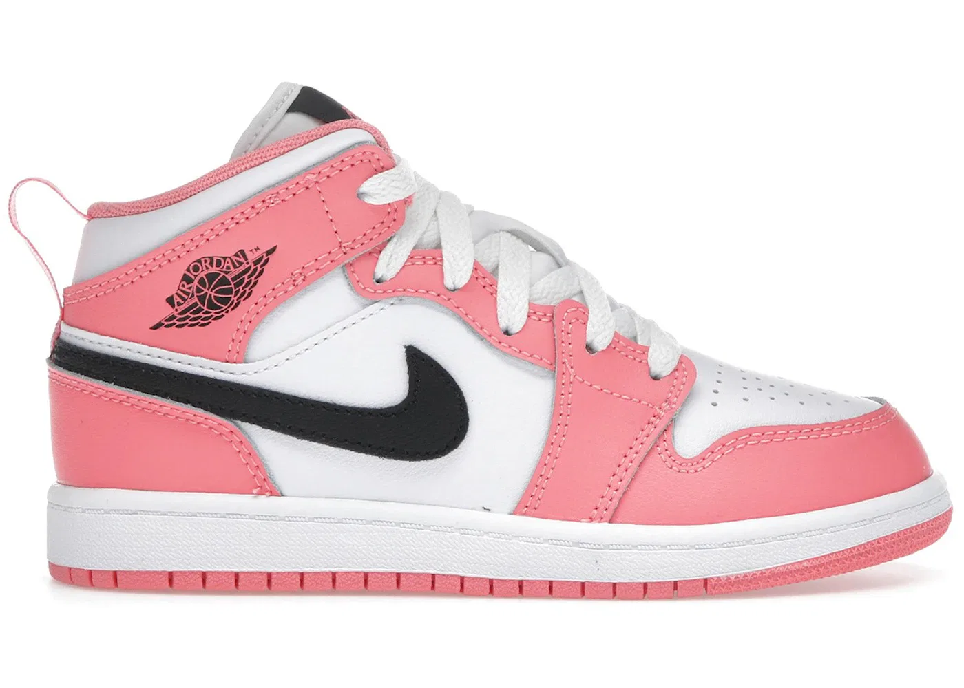 Детские кроссовки с принтом Jordan 1 Mid Pink Gaze, Pink Gaze/White/Black