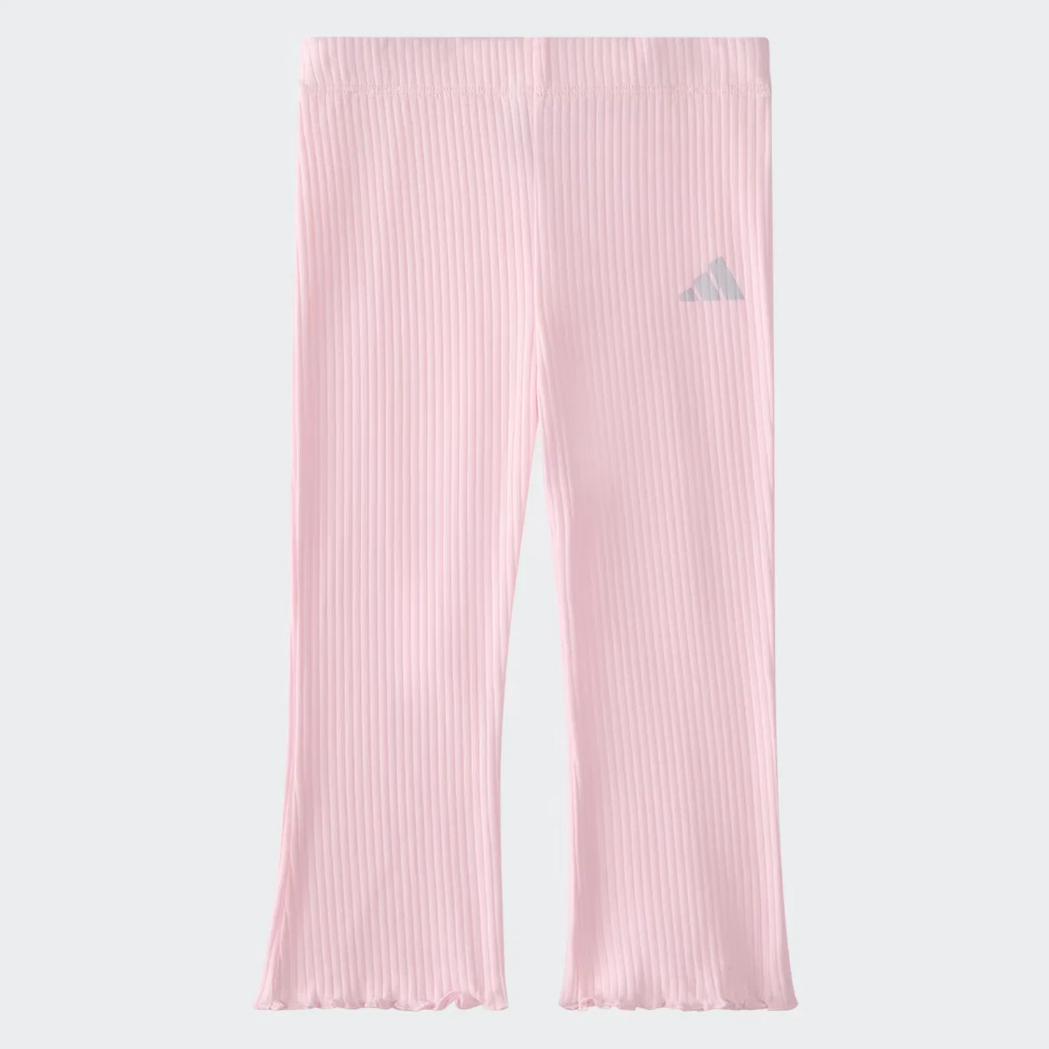 Детский комплект из 2 предметов: пуловер с длинным рукавом и брюки клеш Adidas Sportswear, серый меланж — фото 4