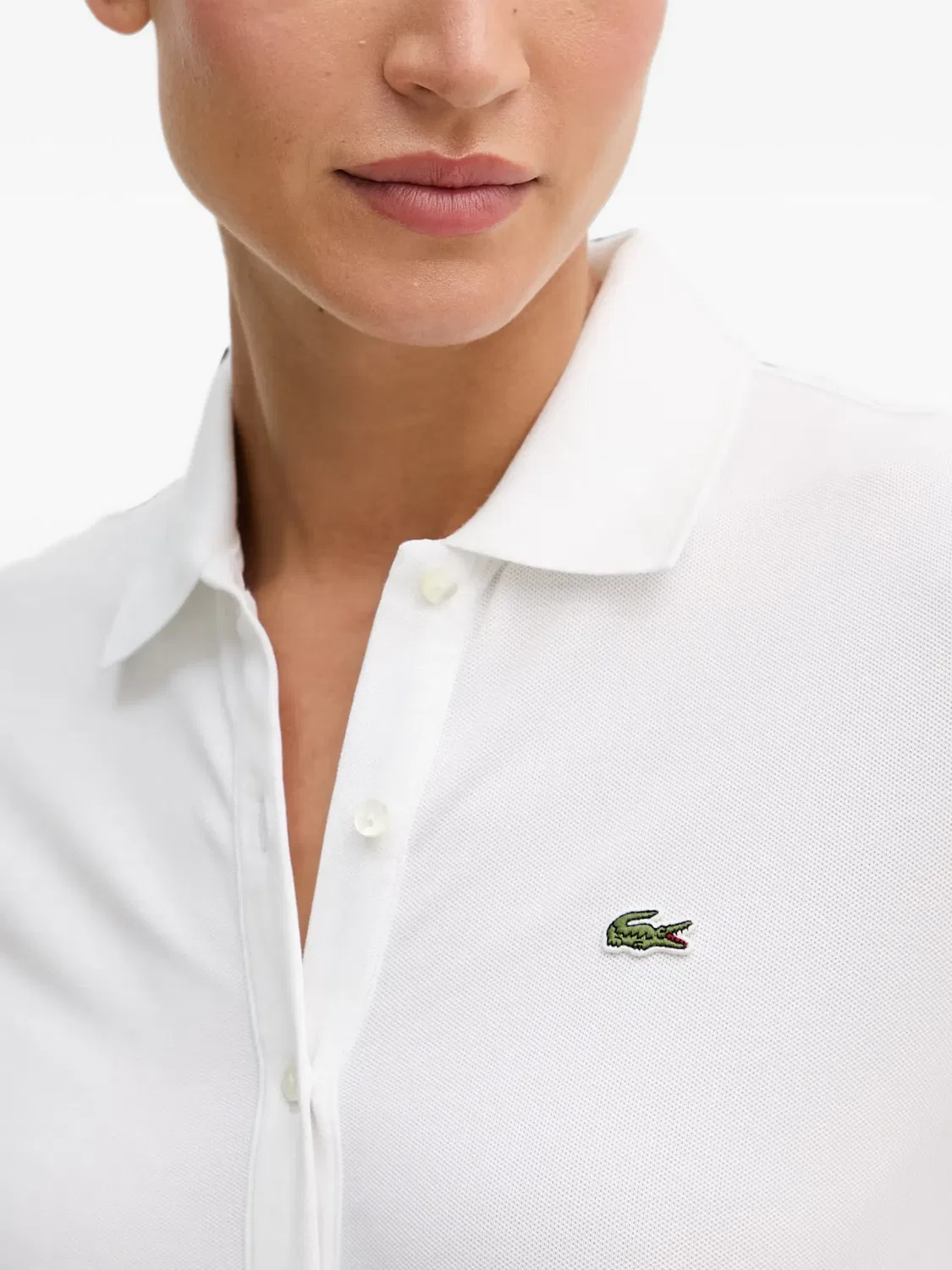 Ромпер с поясом и нашивкой-логотипом Lacoste, белый — фото 4