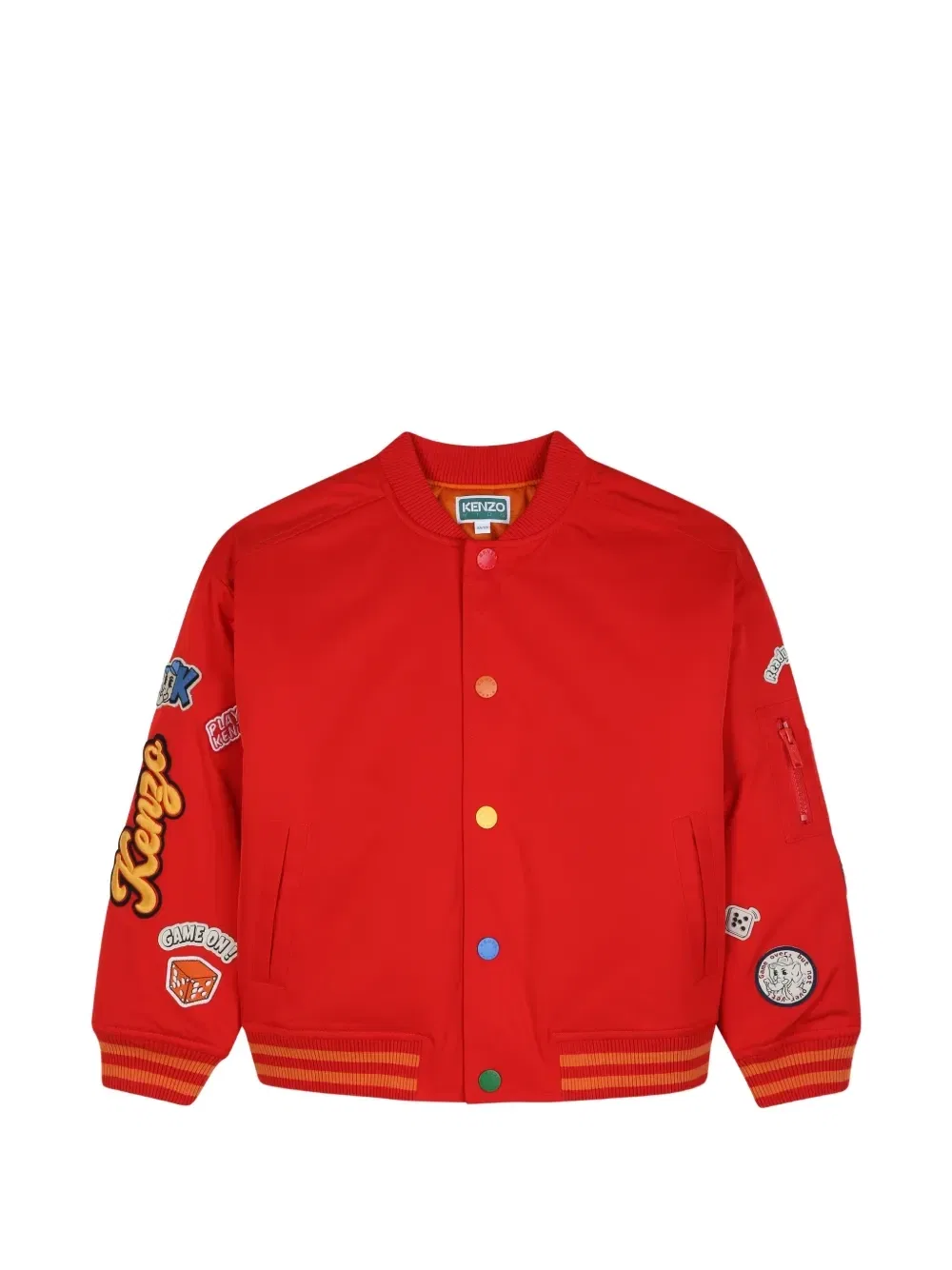 Бомбер с графичным принтом Kenzo Kids, красный