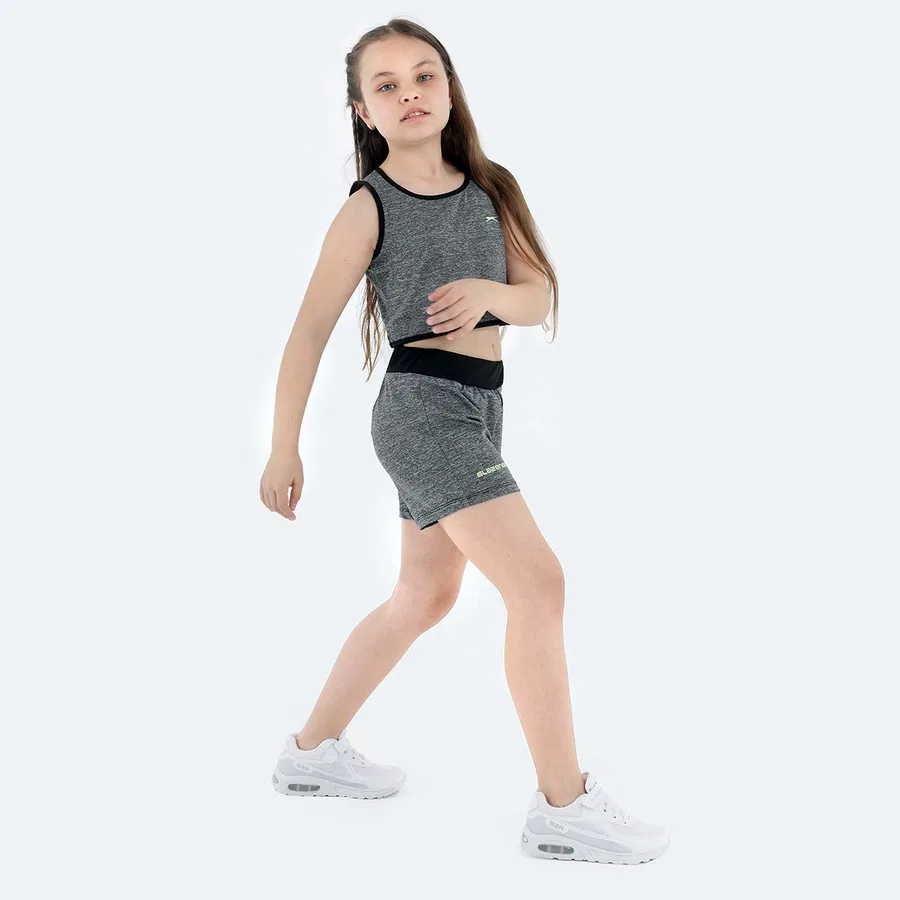 Комплект из топа и шорт с принтом DESTA Slazenger, Темно-серый — фото 2