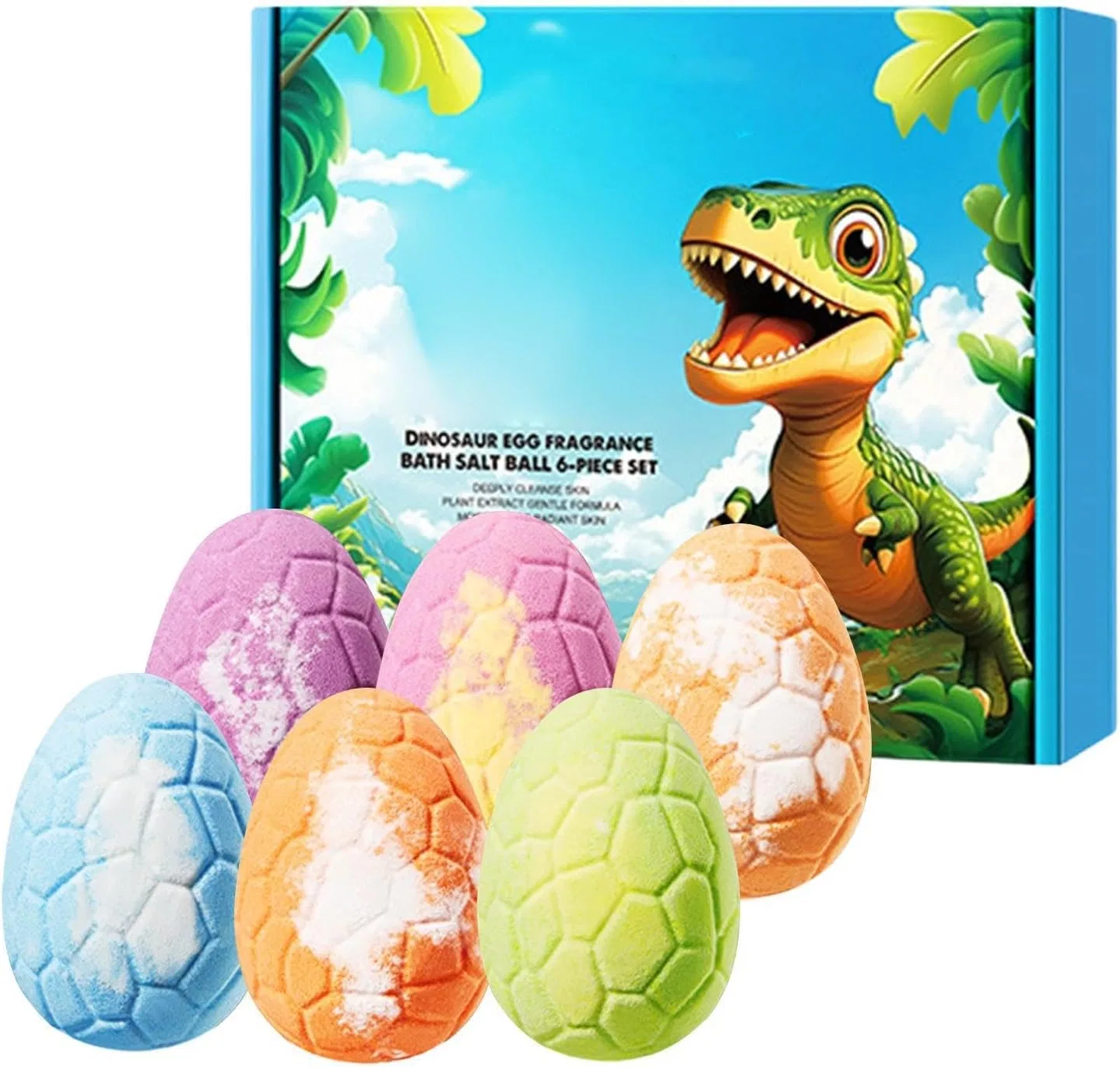 Набор бомбочек для ванны Dinosaur, 6 штук, с игрушками внутри, Mehrfarbig Generisch