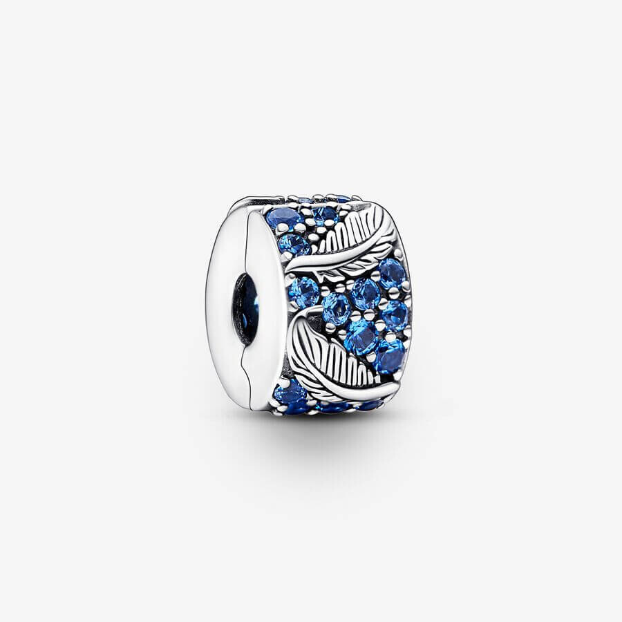 

Шарм-клипса Pandora Moments Curved Feather & Pavé, серебро/синий