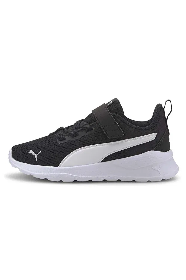 Детские спортивные кроссовки для мальчиков с шнуровкой Anzarun lite ac inf Puma, Black-White — фото 2