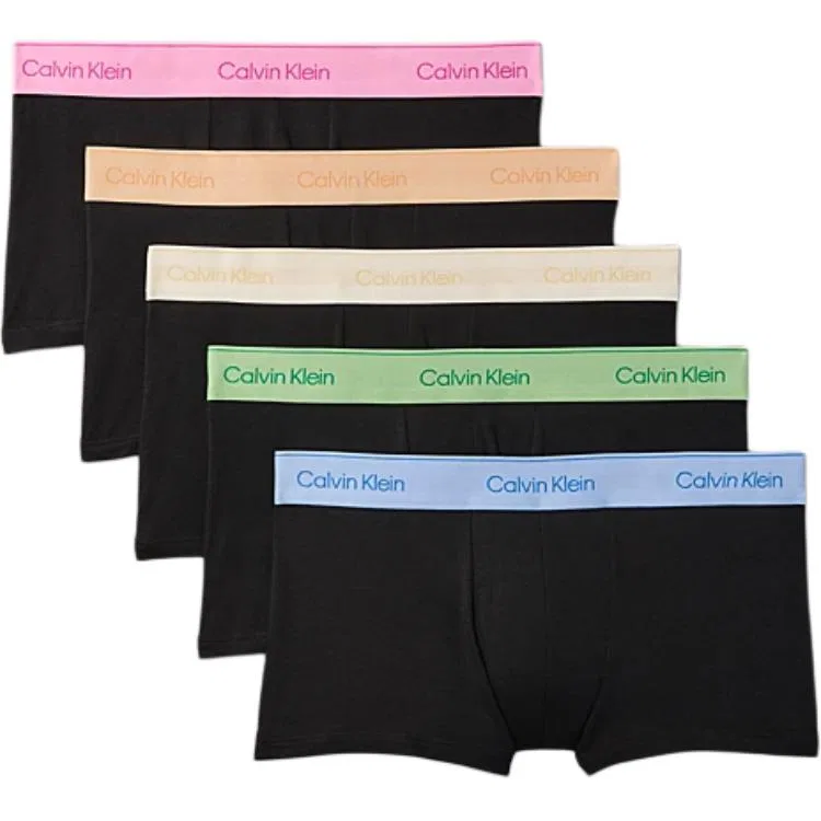Мужские боксеры с логотипом на поясе, комплект из 5, Calvin Klein, Black