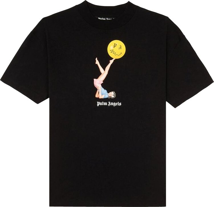 

Футболка Palm Angels Juggler Pin Up Tee 'Black/Pink', черный