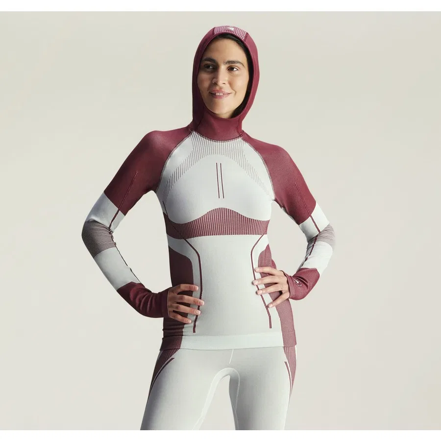 Женский свитшот с капюшоном adidas Asmc Tst Ls Ho, Бордовый — фото 3