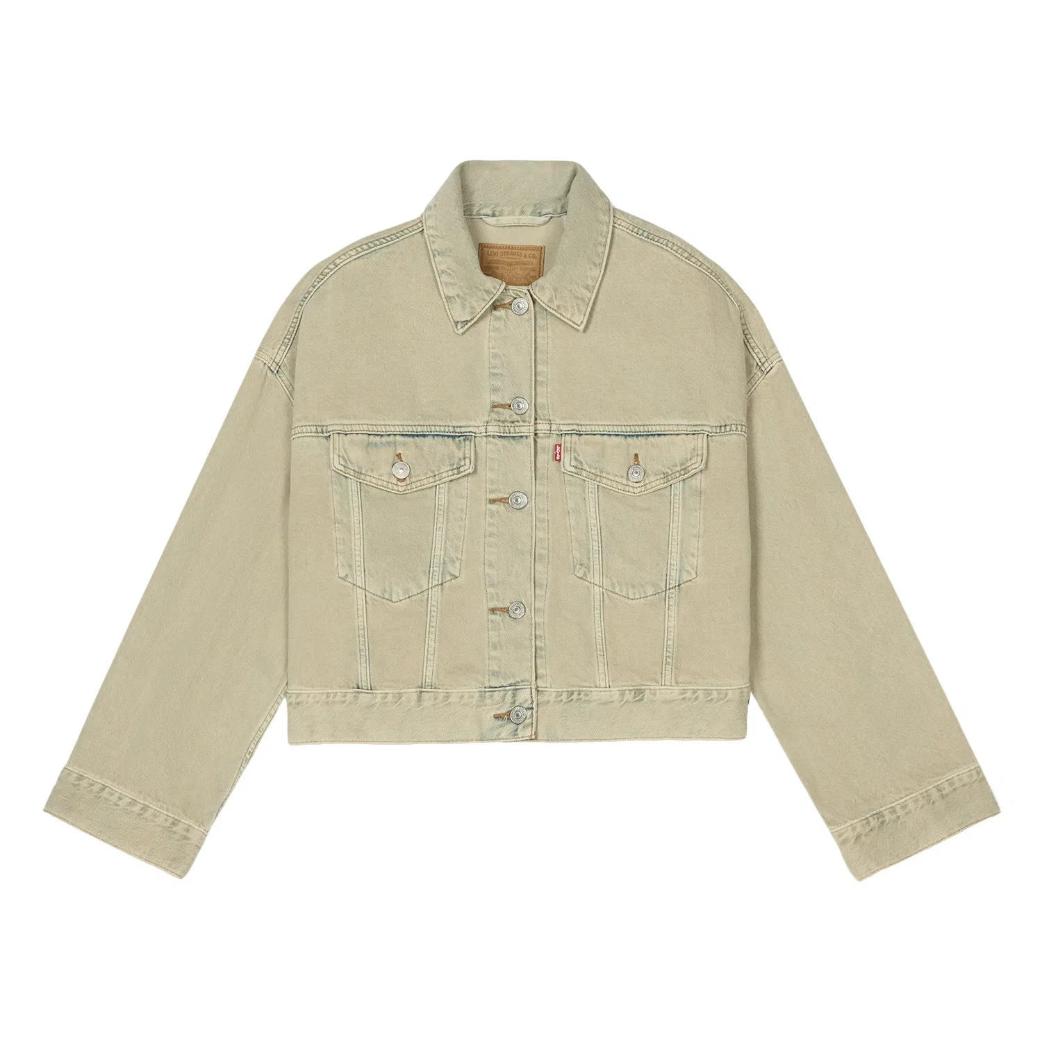 Женская джинсовая куртка с лацканами, прямой крой, Levis, Gray Blue