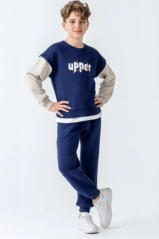 Детский спортивный костюм для мальчиков с принтом Ahengim, Navy Blue — фото 2