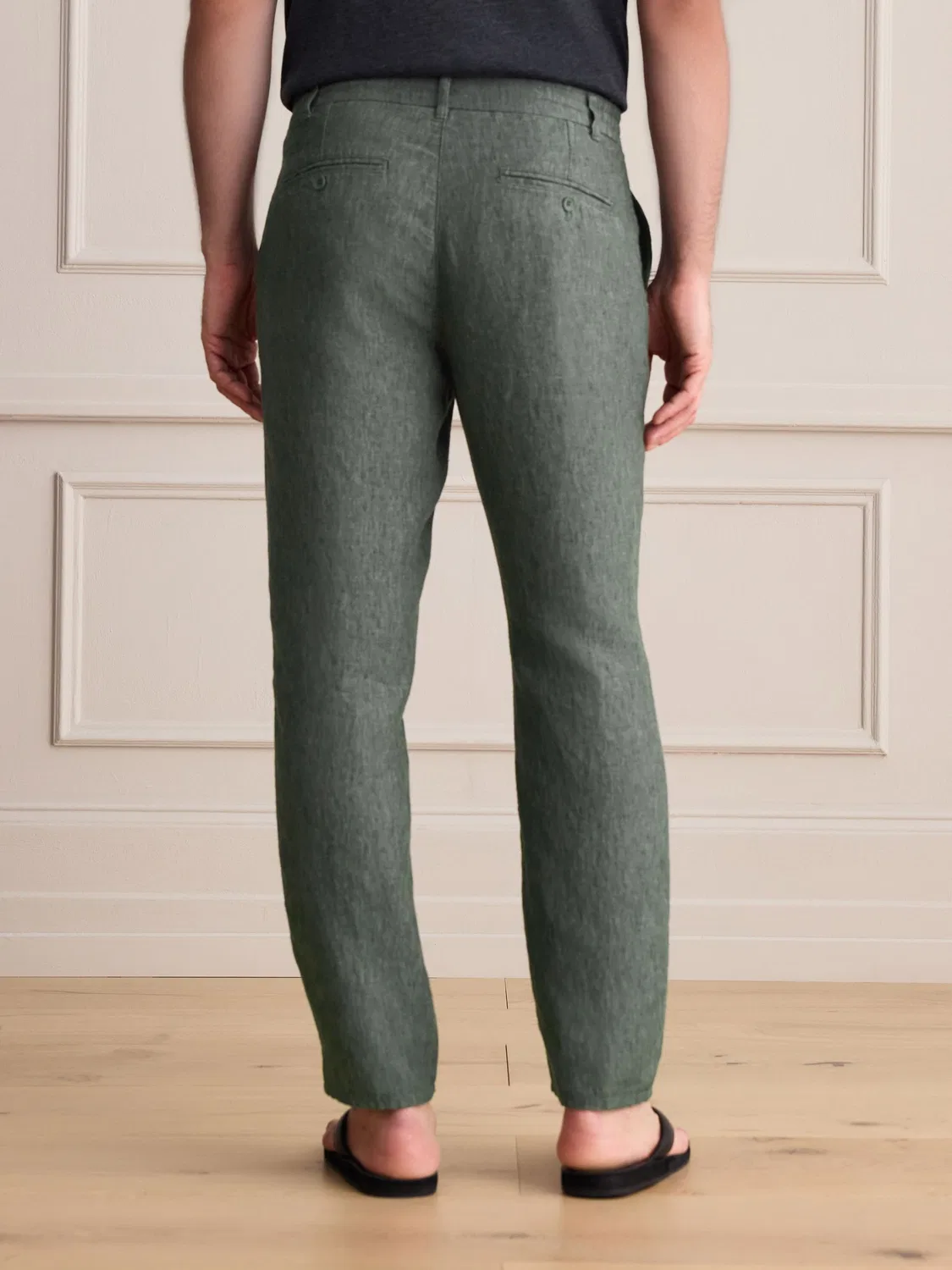 Брюки чинос со складкой, Regular Tapered Fit, Signature Next, зеленый — фото 4