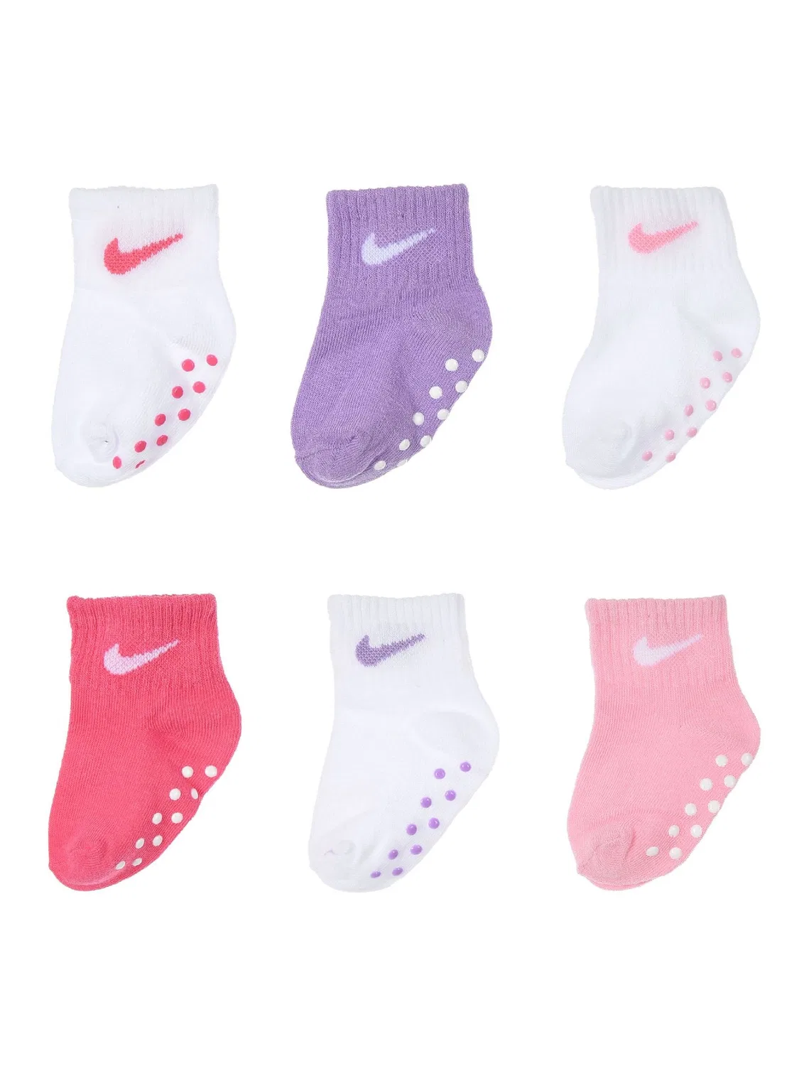 Носки Nike, модель Colour Pop Ankle Socks 6 Pack, белые, розовые, мульти — фото 3