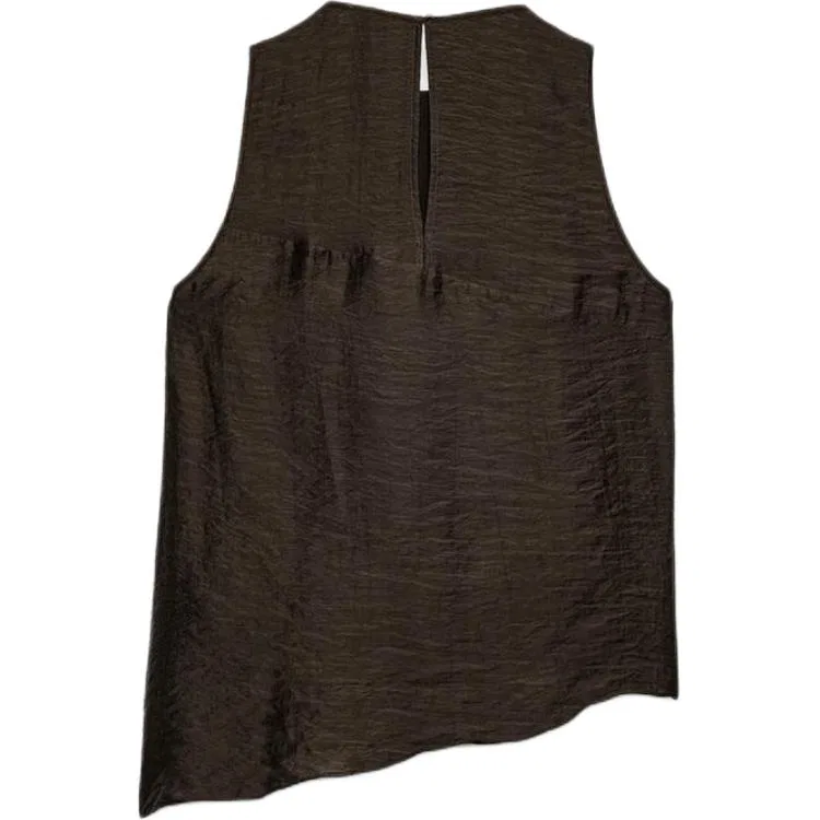 Женский топ без рукавов с круглым вырезом Brown ZARA, Brown — фото 3