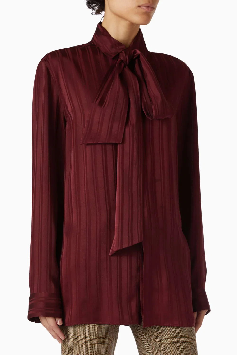 Блуза с бантом CASSANDRE Lavallière SAINT LAURENT