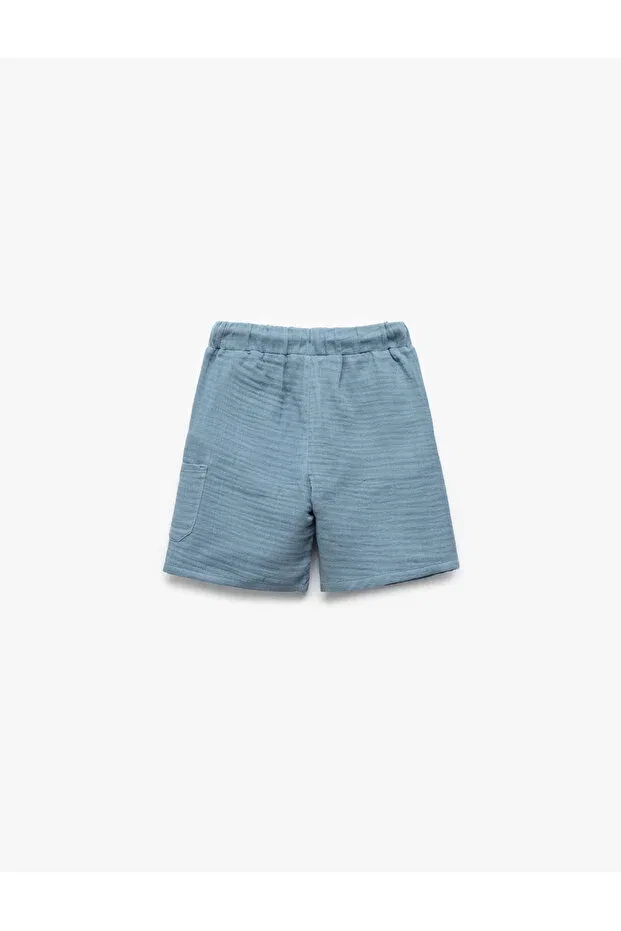 Детские шорты для мальчиков хлопковые Basics Koton, Blue — фото 2