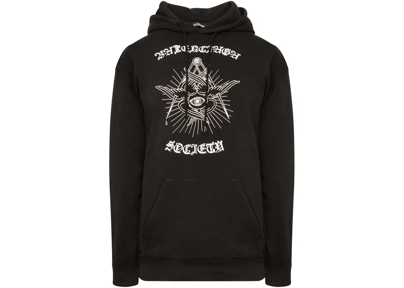 Мужской худи с принтом Balenciaga Gothic Logo Hoodie, Black