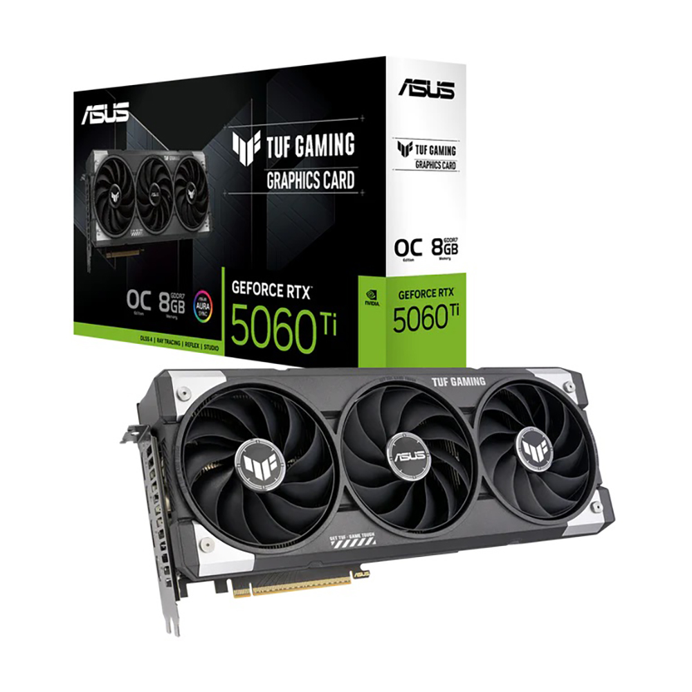 

Видеокарта ASUS TUF Gaming GeForce RTX 5060 Ti OC, 8 Гб, чёрный
