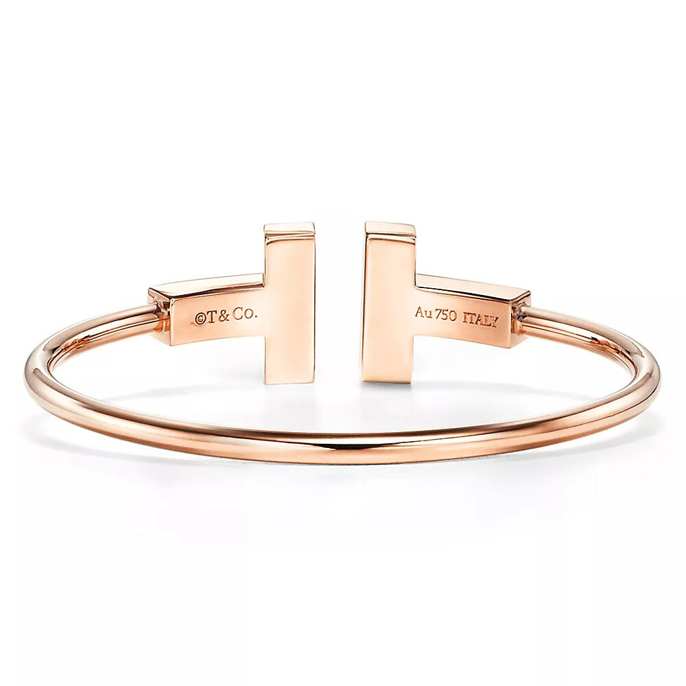 Браслет Tiffany & Co Tiffany T Wide Wire, розовое золото — фото 3
